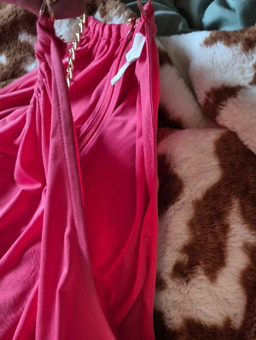 Michael Kors Pink Tanktop with Gold Chain Straps Size M